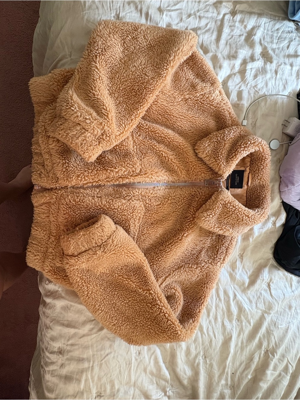 Urban Outfitters women’s Teddy Puffer Jacket - Camel Brown